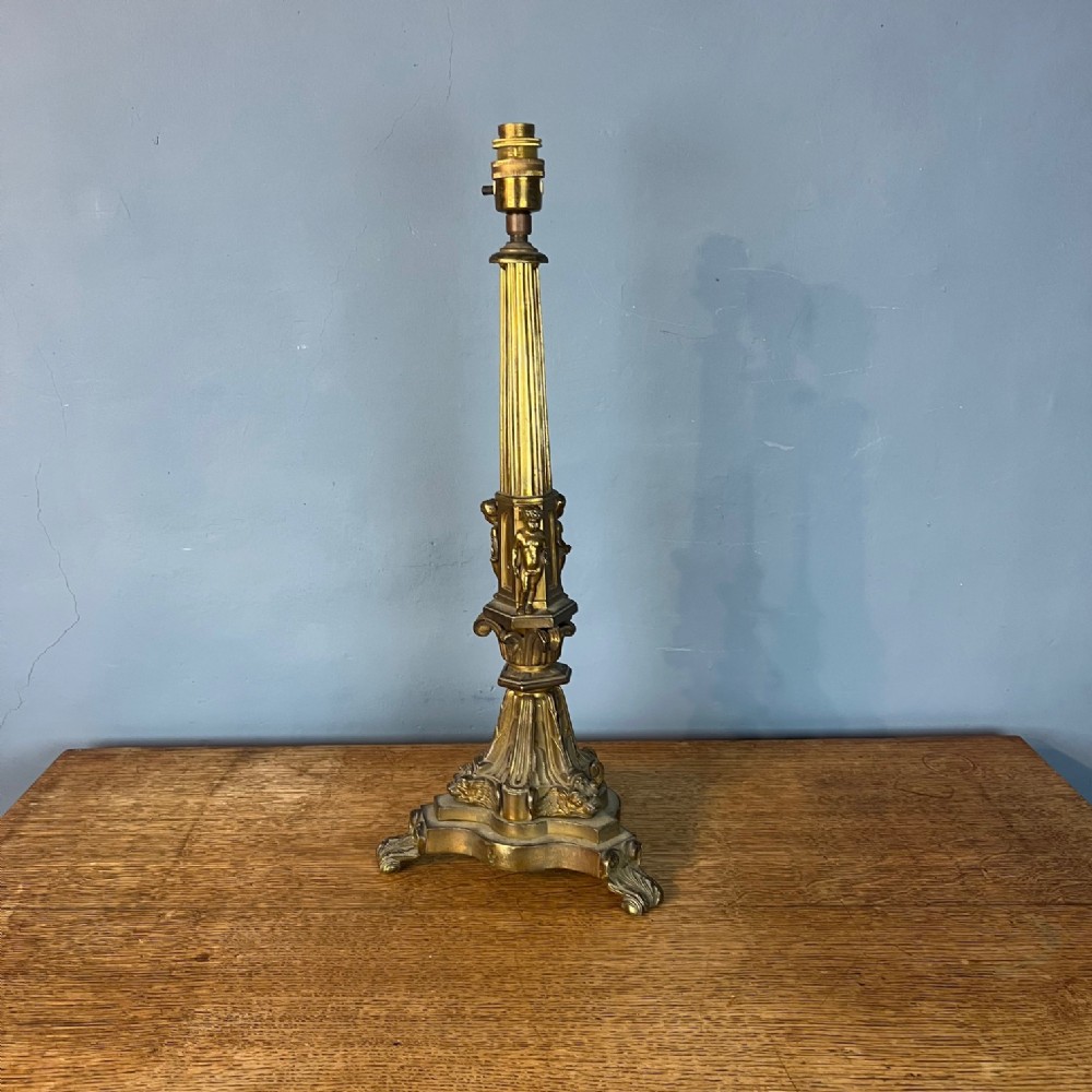 A William IV gilt brass lamp circa 1835 in the manner of William Bullock