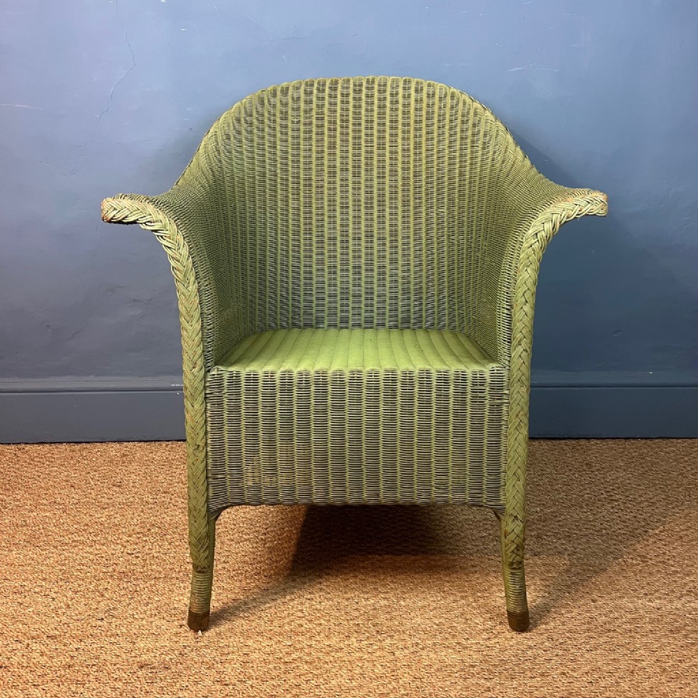 An early Lloyd Loom wicker armchair circa 1930 