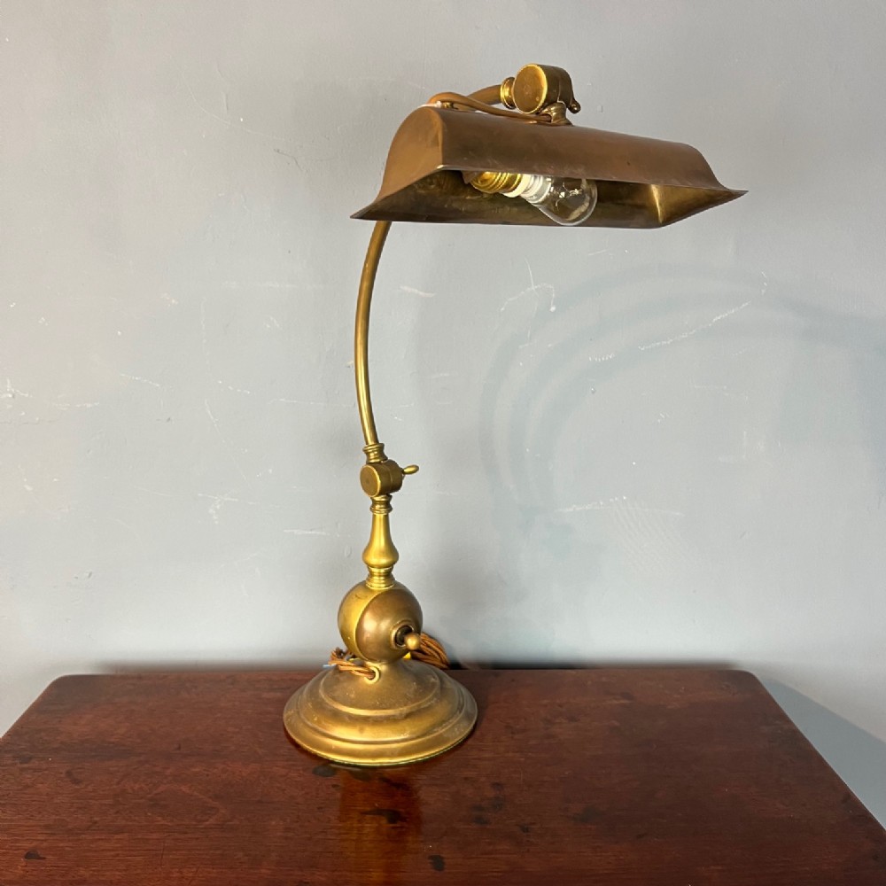 An Edwardian brass desk lamp circa 1910 
