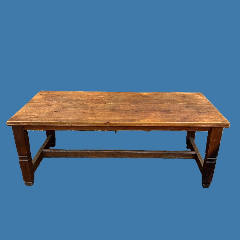A Scottish Gothic Reform Larch and Oak Refectory Table circa 1870
