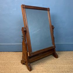 A GOTHIC REFORM OREGON PINE SWING FRAME TOILET MIRROR CIRCA 1860