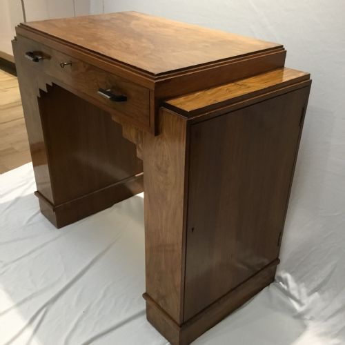 A Good Quality Art Deco Walnut Serving Table with Cutlery