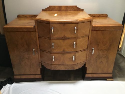 A Fine Art Deco Walnut Sideboard/cabinet.