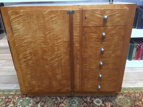 Art Deco Birch Satinwood Cabinet / Chest of Drawers by Kerava, Finland