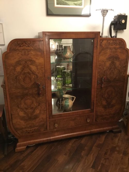 A Fine Epstein Art Deco Walnut Display Cabinet
