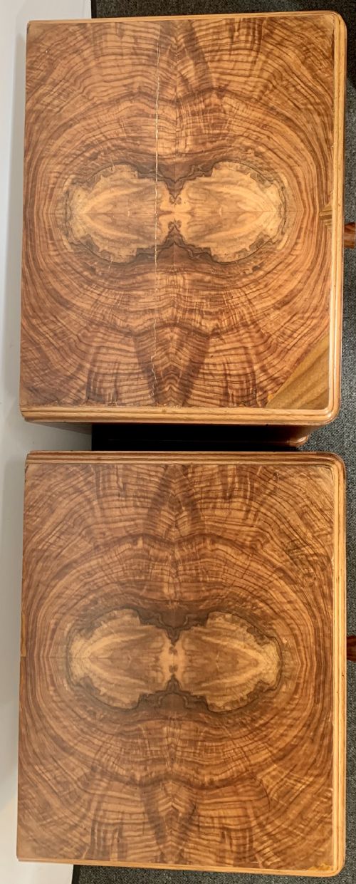 fig 2. A French Art Deco Bed and A Pair of Matching Bedside Cabinets