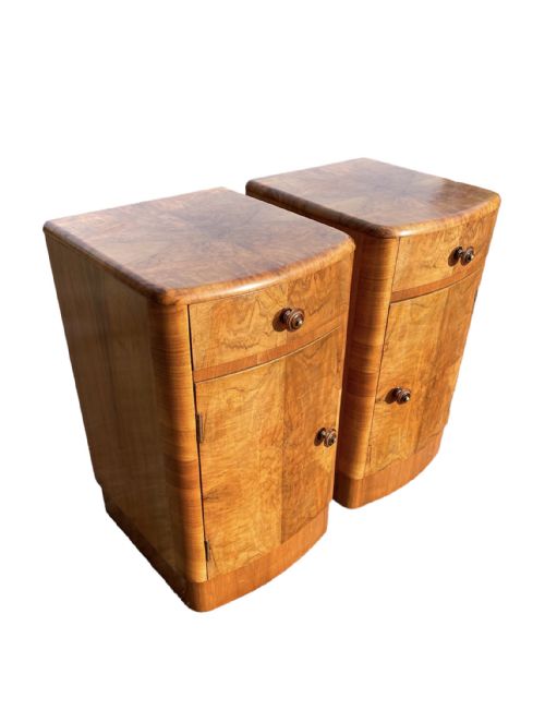 Art Deco Pair of Bedside Cabinets