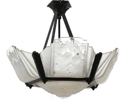 Art Deco Chandelier Light by Muller Freres
