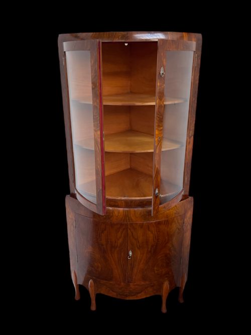 fig 3. Fine Art Deco Corner Display Cabinet by Maurice Adams