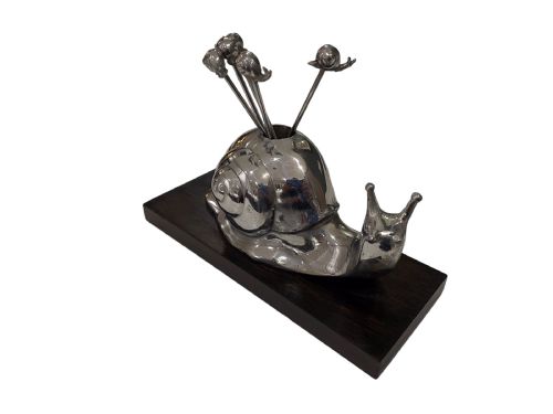 A French Cocktail Stick Holder / Escargot/snail Olive Stick Holder