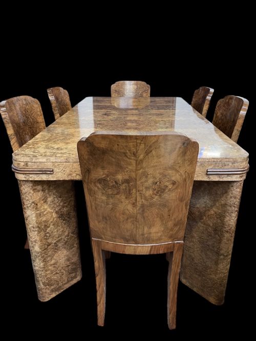 Art Deco Dining Table and 6 Chairs by Maurice Adams