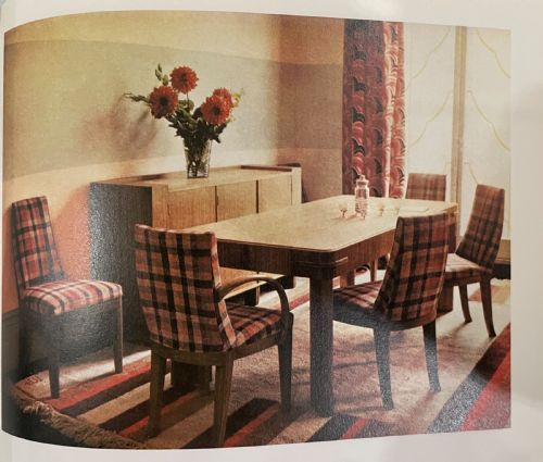 fig 1. Art Deco dining table and 6 chairs by Maurice Adams