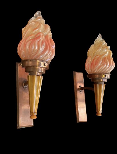 Pair of Art Deco Wall Lights
