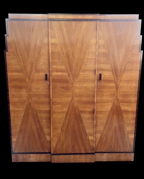 Art Deco Triple Wardrobe