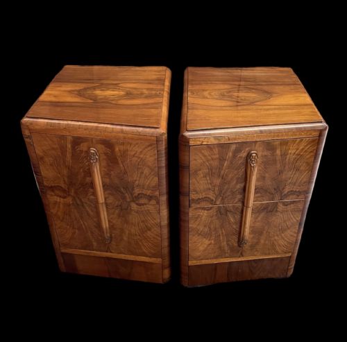 Fine Pair of Art Deco Bedside Tables