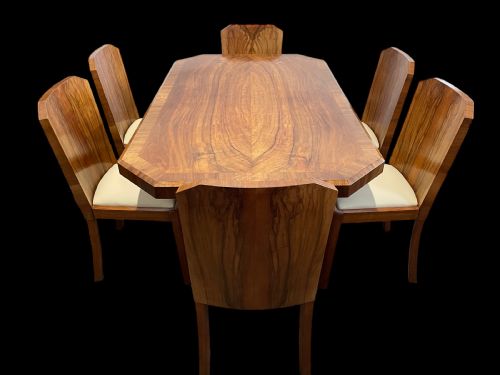 Art Deco Table and Six Chairs
