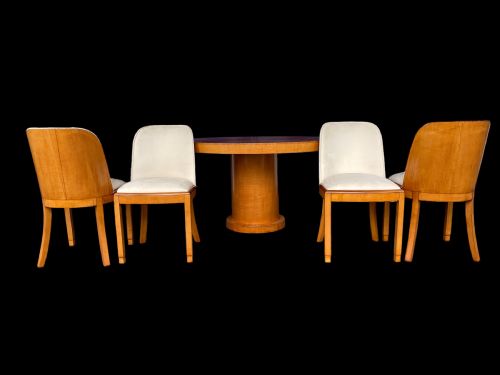 fig 1. Art Deco round dining table and four chairs