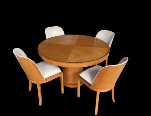 Art Deco Round Dining Table and Four Chairs