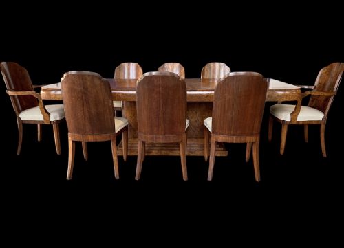 fig 3. Art Deco Hille Dining table and Eight Chairs