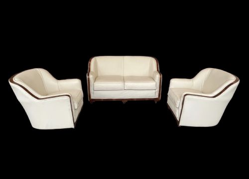 Art Deco Two Seater Sofa and Two Matching Armchairs