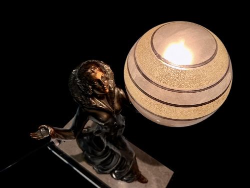 ART DECO LADY LAMP - ADDITIONAL PHOTO 2
