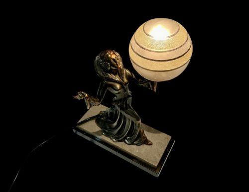 ART DECO LADY LAMP - ADDITIONAL PHOTO 4