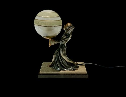 ART DECO LADY LAMP - ADDITIONAL PHOTO 6