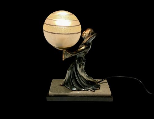 ART DECO LADY LAMP - ADDITIONAL PHOTO 7