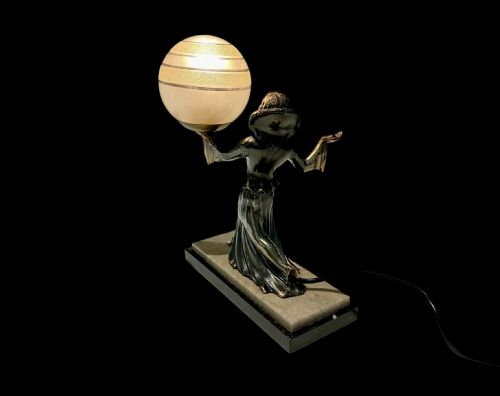 ART DECO LADY LAMP - ADDITIONAL PHOTO 8