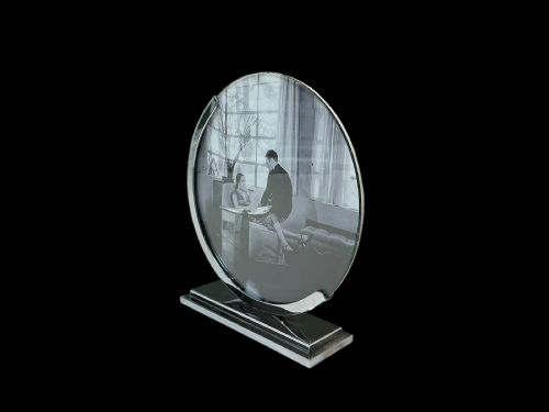 Art Deco Circular Chrome Photo Frame