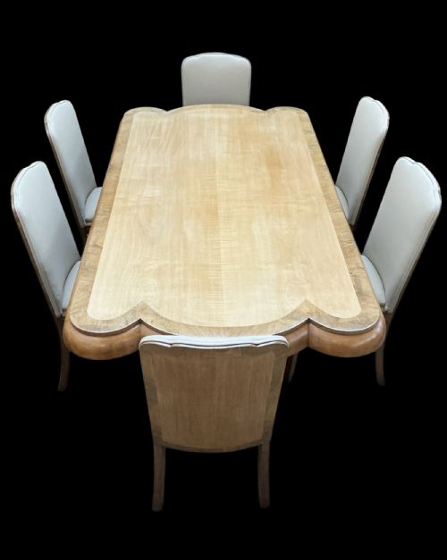 ART DECO DINING TABLE AND SIX CHAIRS - ADDITIONAL PHOTO 4