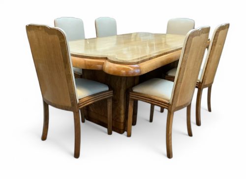ART DECO DINING TABLE AND SIX CHAIRS - ADDITIONAL PHOTO 1