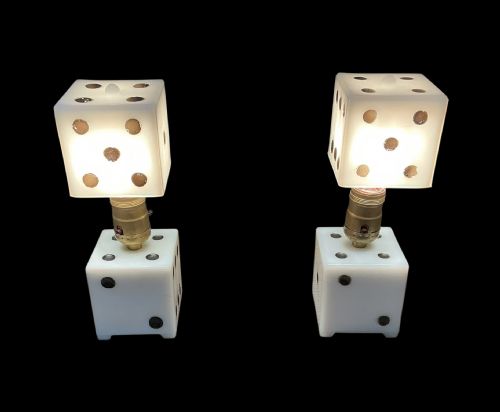 A PAIR OF AMERICAN DICE LAMPS - ADDITIONAL PHOTO 7