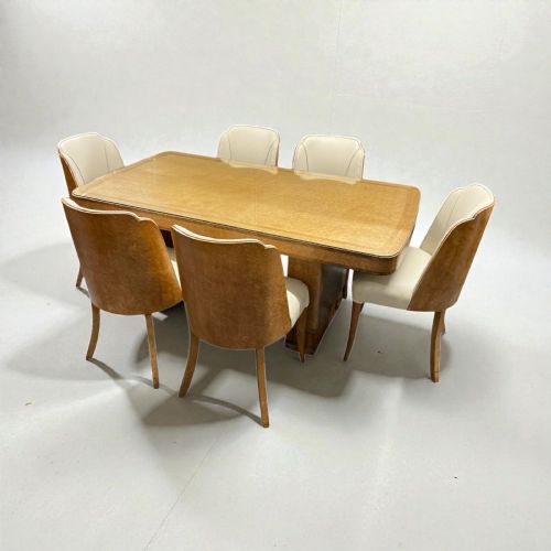 ART DECO DINING TABLE AND SIX CHAIRS BY HARRY AND LOU EPSTEIN - ADDITIONAL PHOTO 1