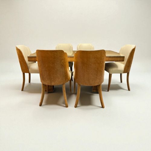 ART DECO DINING TABLE AND SIX CHAIRS BY HARRY AND LOU EPSTEIN - ADDITIONAL PHOTO 5
