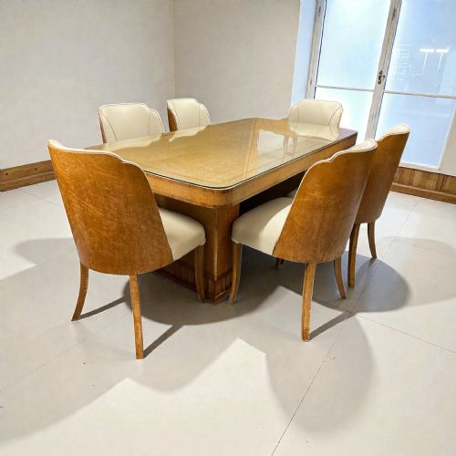 ART DECO DINING TABLE AND SIX CHAIRS BY HARRY AND LOU EPSTEIN - ADDITIONAL PHOTO 7