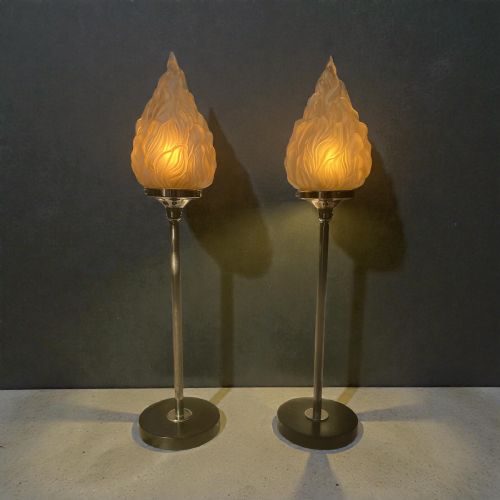 A PAIR OF TALL ART DECO LAMPS - ADDITIONAL PHOTO 3
