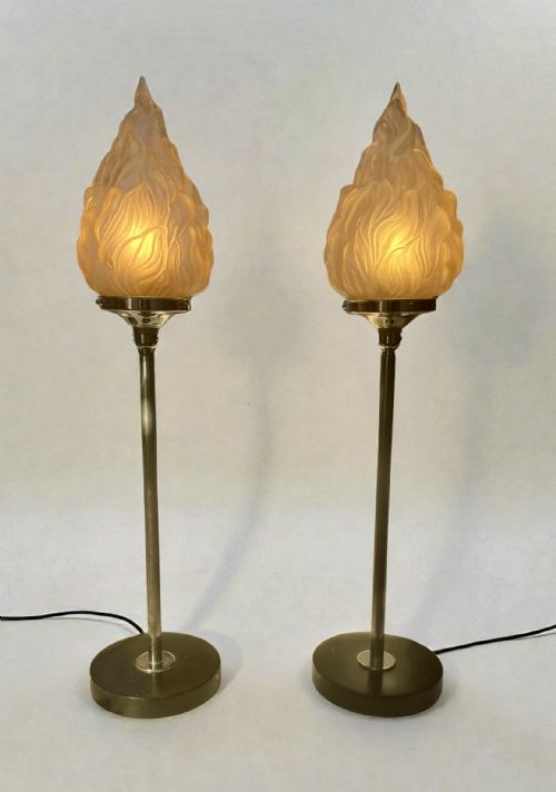 A PAIR OF TALL ART DECO LAMPS - ADDITIONAL PHOTO 4