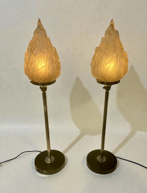 A PAIR OF TALL ART DECO LAMPS - ADDITIONAL PHOTO 6