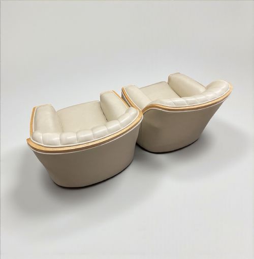 ART DECO PAIR OF ARMCHAIRS BY HARY AND LOU EPSTEIN - ADDITIONAL PHOTO 5