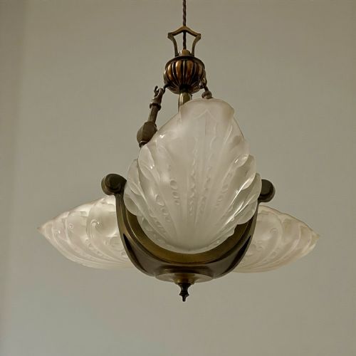 ART DECO SLIP SHADE CEILING LIGHT - ADDITIONAL PHOTO 4