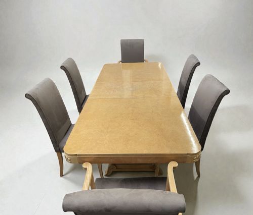 FINE ART DECO HILLE DINING TABLE AND SIX CHAIRS - ADDITIONAL PHOTO 3