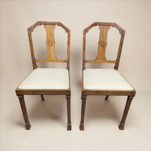 A PAIR OF ART DECO SIDEBEDROOM CHAIRS