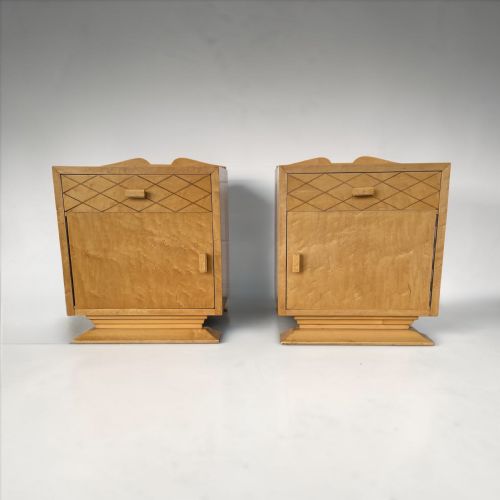 A PAIR OF ART DECO SCANDINAVIAN BEDSIDE TABLES