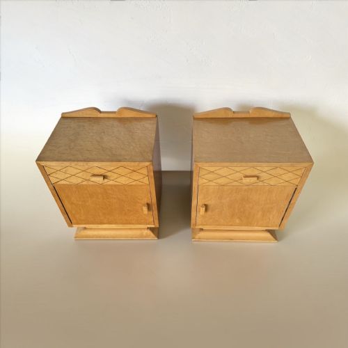 A PAIR OF ART DECO SCANDINAVIAN BEDSIDE TABLES - ADDITIONAL PHOTO 2