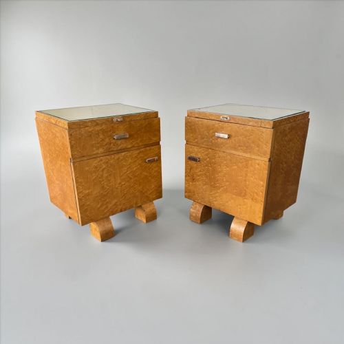 A Pair of Art Deco Bedside Tables