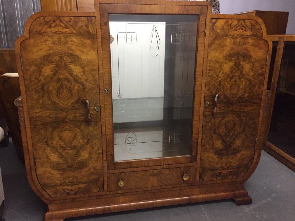 A Fine Epstein Art Deco Walnut Display Cabinet