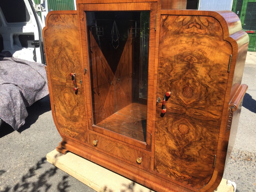 A Fine Epstein Art Deco Walnut Display Cabinet View IV