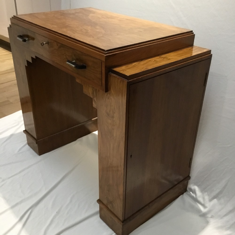 A Good Quality Art Deco Walnut Serving Table with Cutlery