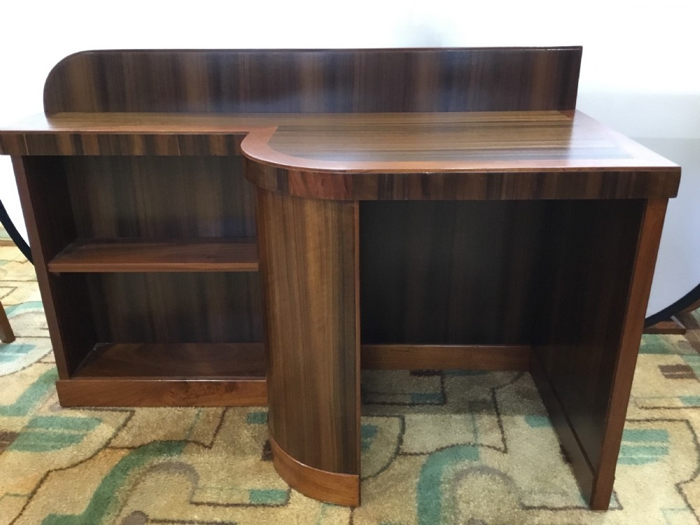 An Art Deco Walnut Desk and Bookcase View II